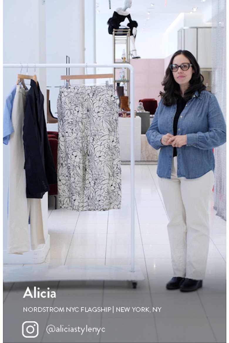 Indo Floral Linen Blend Wide Leg Pants video