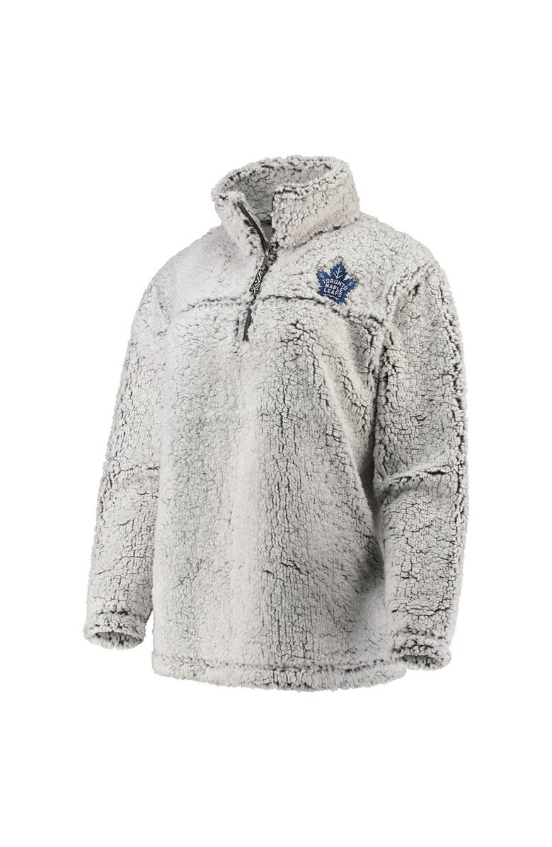 G-III 4HER BY CARL BANKS Women's G-III 4Her by Carl Banks Gray Toronto Maple Leafs Sherpa Quarter-Zip Pullover Jacket, Alternate, color, Gray