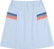 Puddles Multi Color Stripe Elastic Waist Side Panel Midi Skirt