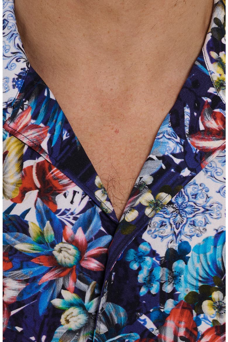 Merrick Floral Camp Shirt, Alternate, color, BLUE MULTI