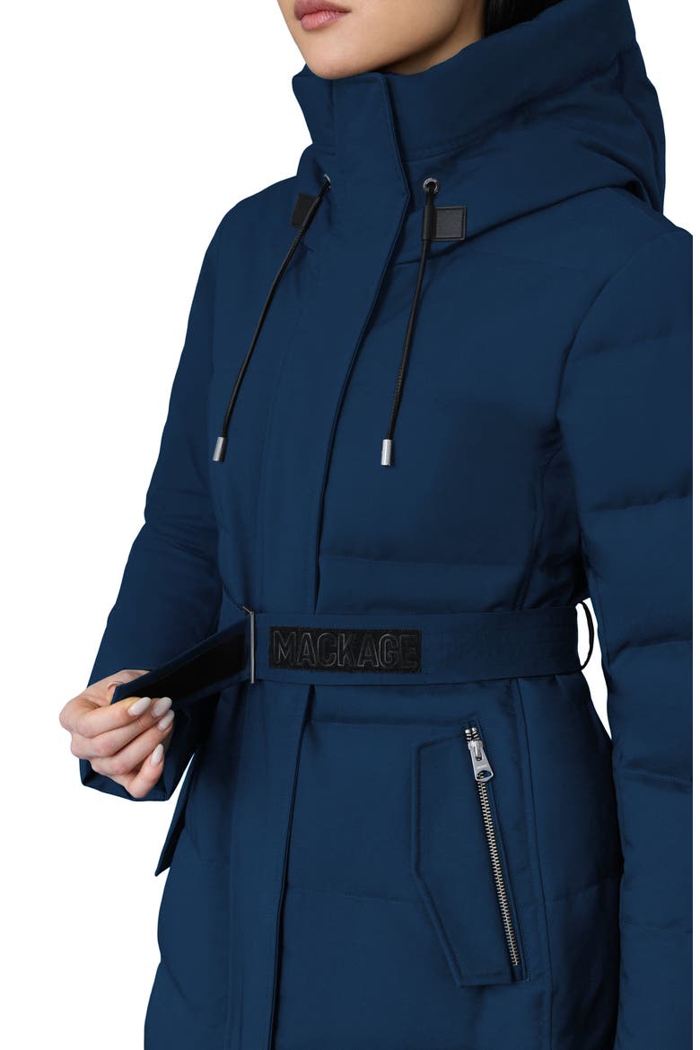 Shyla 800 Fill Power Down Coat with Removable Quilted Bib, Alternate, color, NAVY