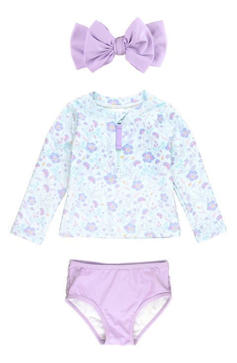 Fairytale Garden Long Sleeve Two-Piece Swimsuit & Headband Set (Baby)