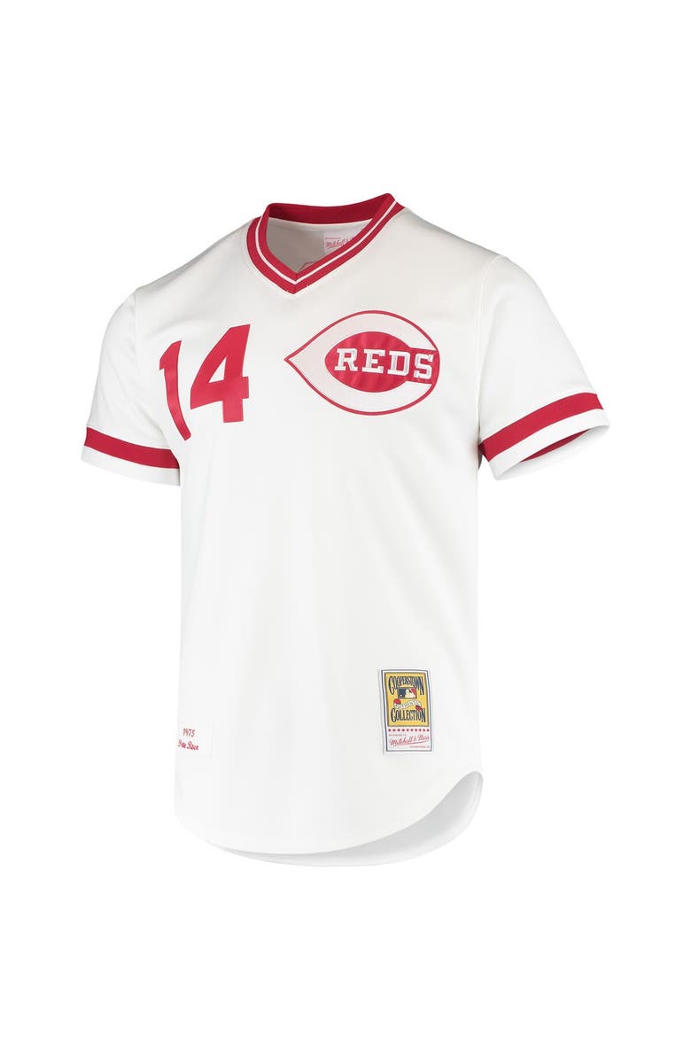 Mitchell & Ness Men's Mitchell & Ness Pete Rose White Cincinnati Reds Cooperstown Collection Authentic Jersey, Alternate, color, 