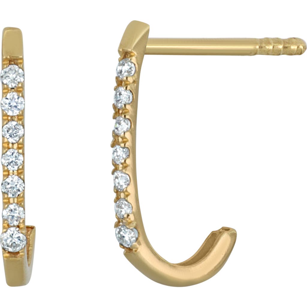 Bony Levy Diamond J-hoop Earrings