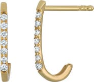 Bony Levy Diamond J-Hoop Earrings