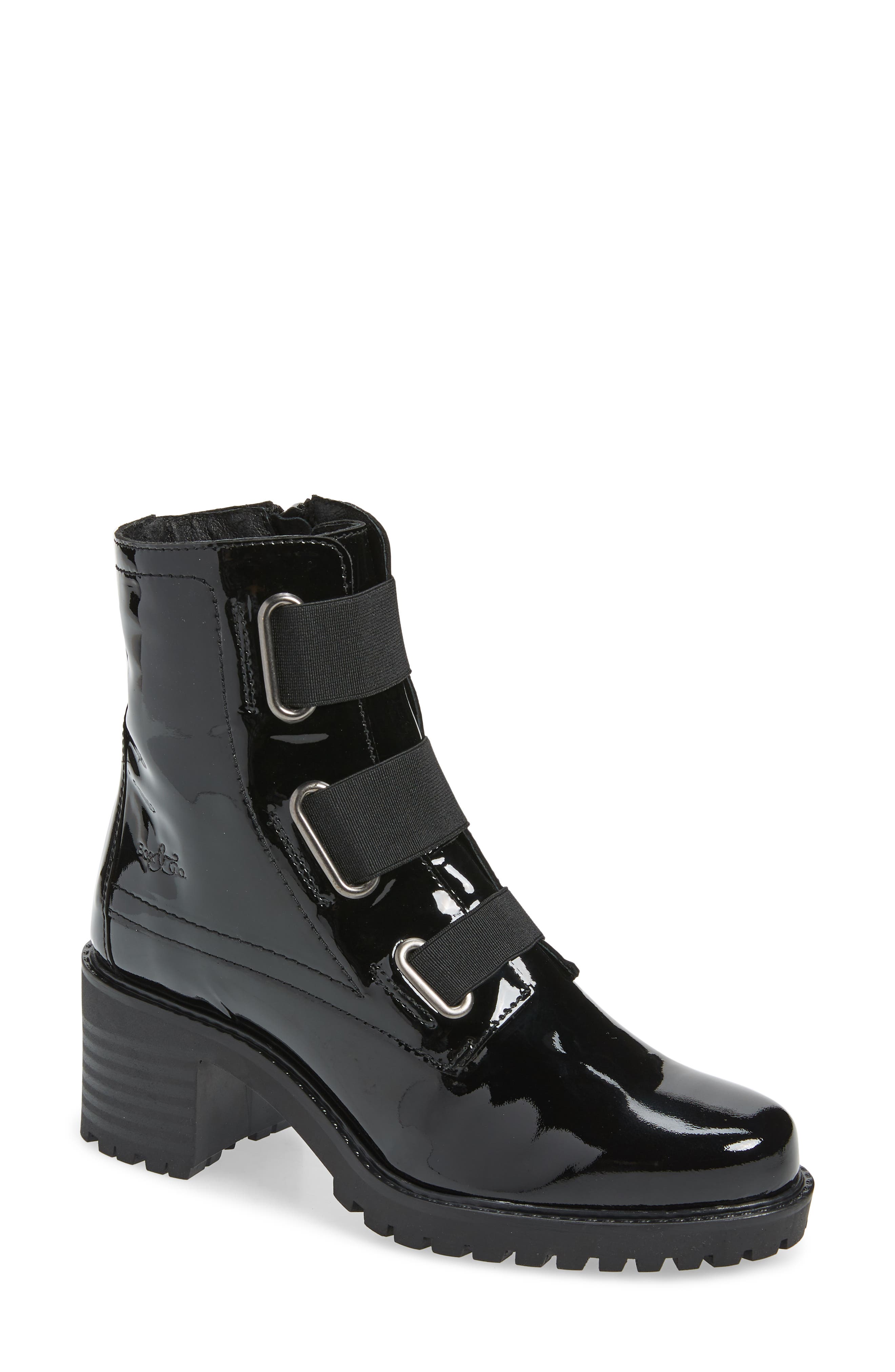 Bos. & Co. Indie Waterproof Bootie, Main, color, Black Patent Leather
