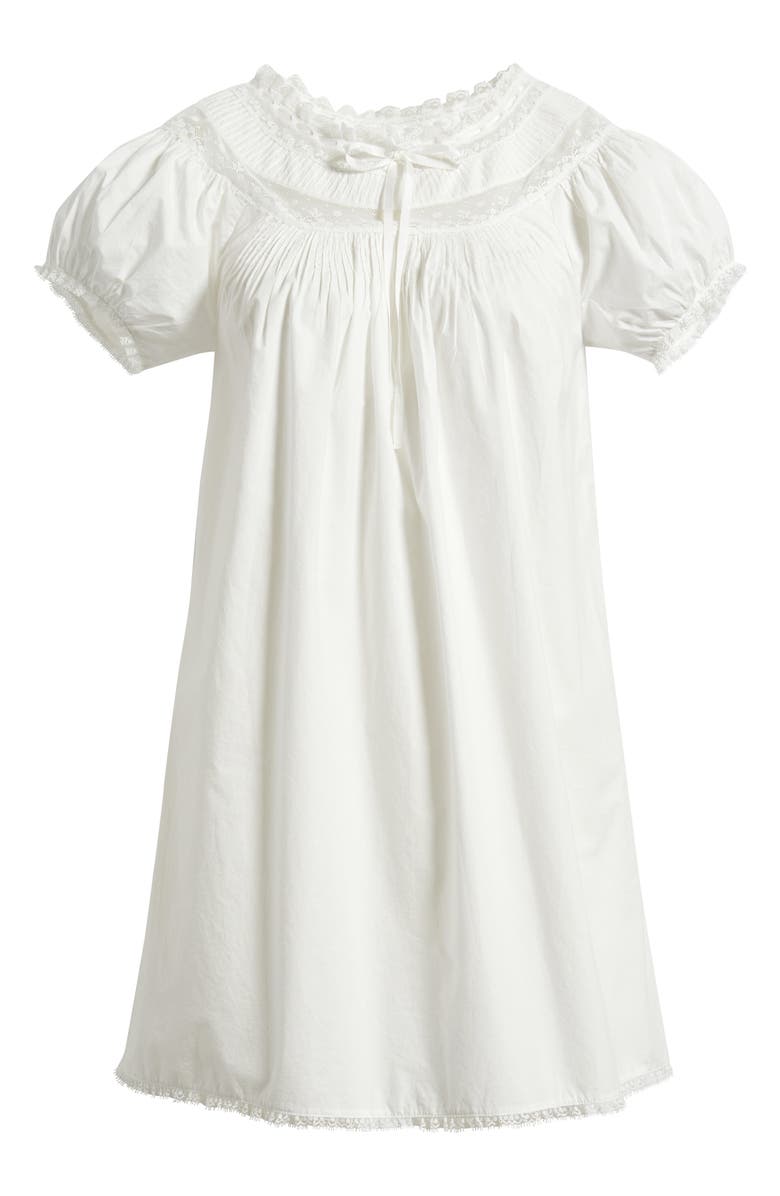 DÔEN Daphne Lace Detail Organic Cotton Minidress, Alternate, color, Salt