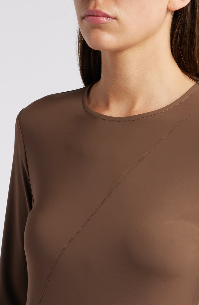 Du Paradis Keyhole Long Sleeve Asymmetric HemDress, Alternate, color,