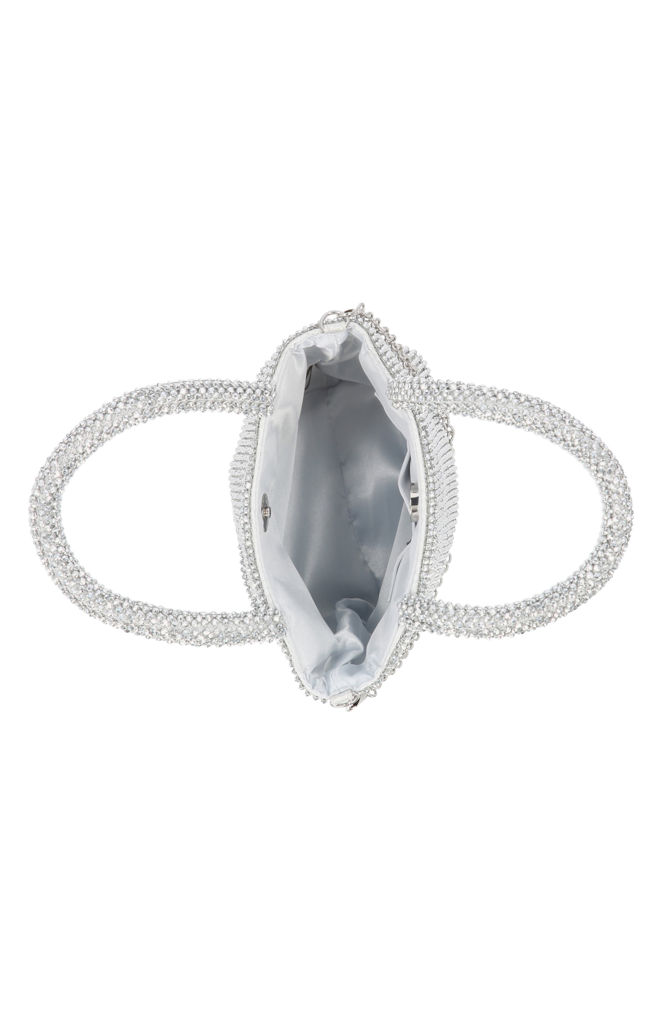 Jessica McClintock Remi Crystal Top Handle Bag, Alternate, color, 42N-Silver
