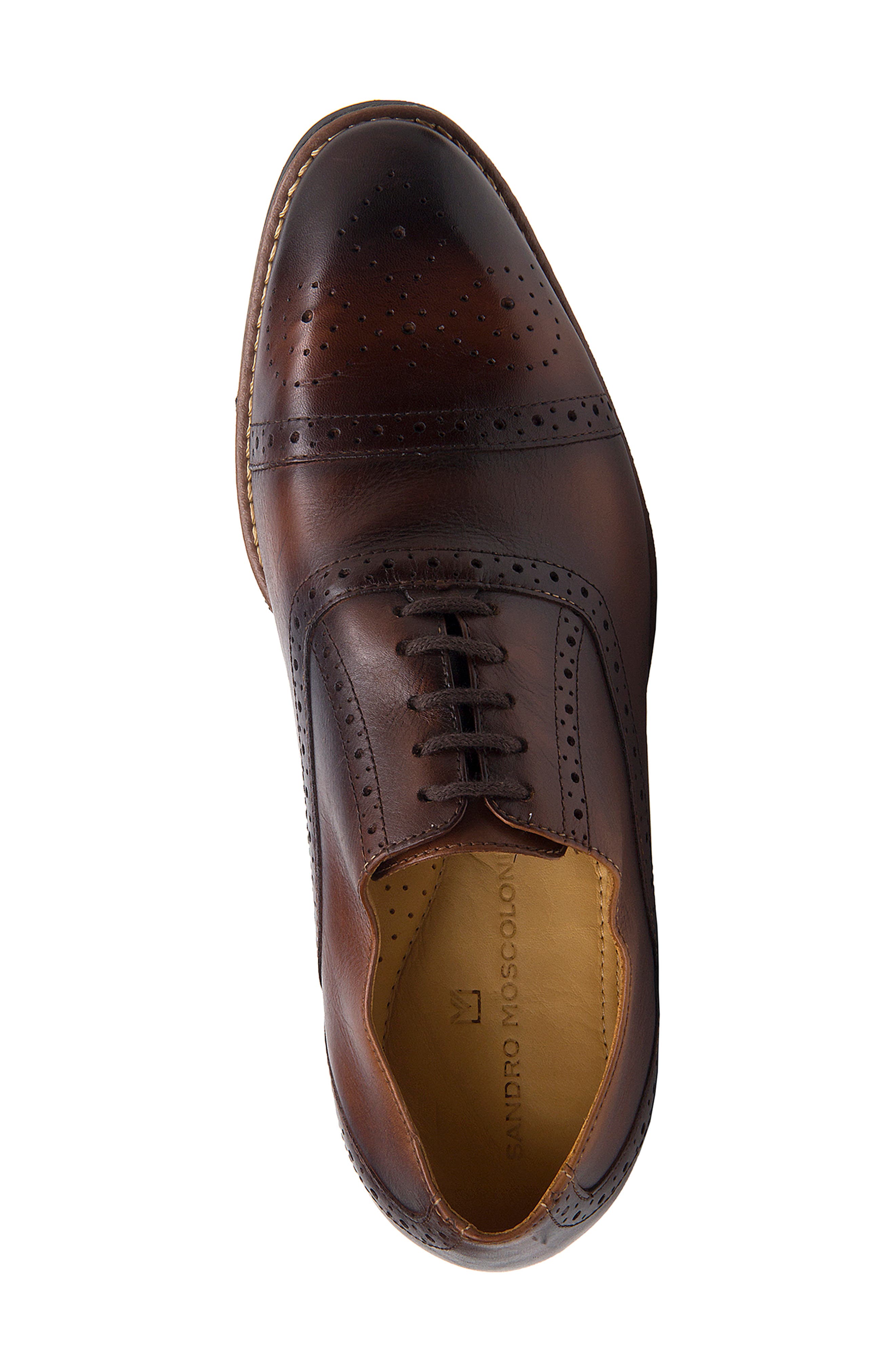 Murali Cap Toe Oxford, Alternate, color, BROWN LEATHER