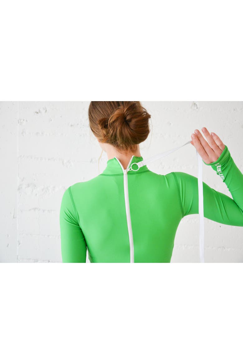 Women's Full-Body One-Piece Swimsuit - UPF 50+, Alternate, color, KELLY GREEN