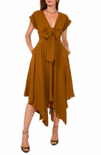 Front Bow Handkerchief Hem Dress