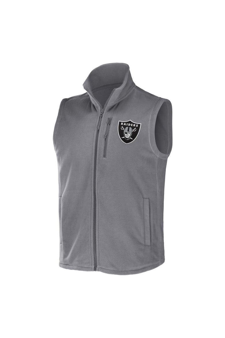 Men's NFL x Darius Rucker Collection by Fanatics Gray Las Vegas Raiders Polar Fleece Full-Zip Vest, Alternate, color, Gray