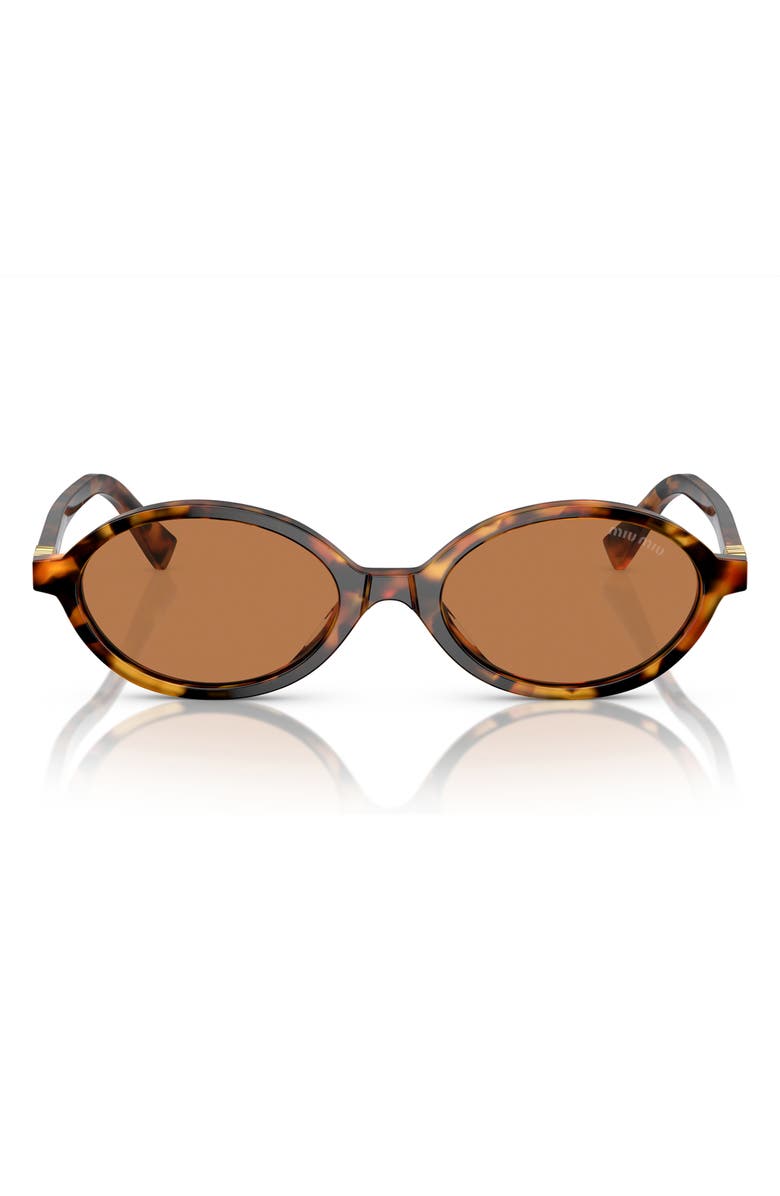 Miu Miu 50mm Oval Sunglasses, Alternate, color, Light Havana / Brown