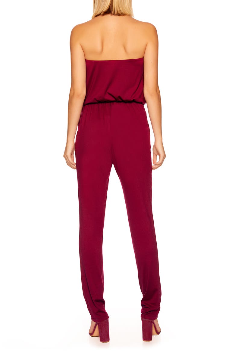 Strapless Jumpsuit, Alternate, color, RASPBERRY