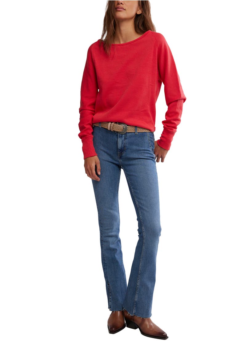 Jess One-Shoulder Thermal Top, Alternate, color, SALSA