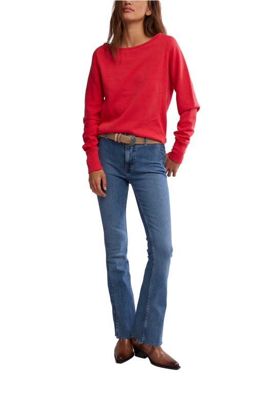 Free People Jess One-shoulder Thermal Top In Red