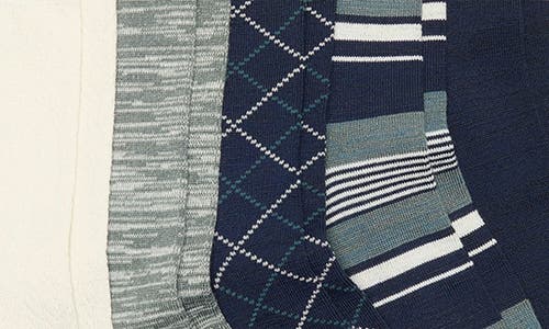Nordstrom Rack 5-pack Assorted Ultra Soft Cable Crew Socks In Black
