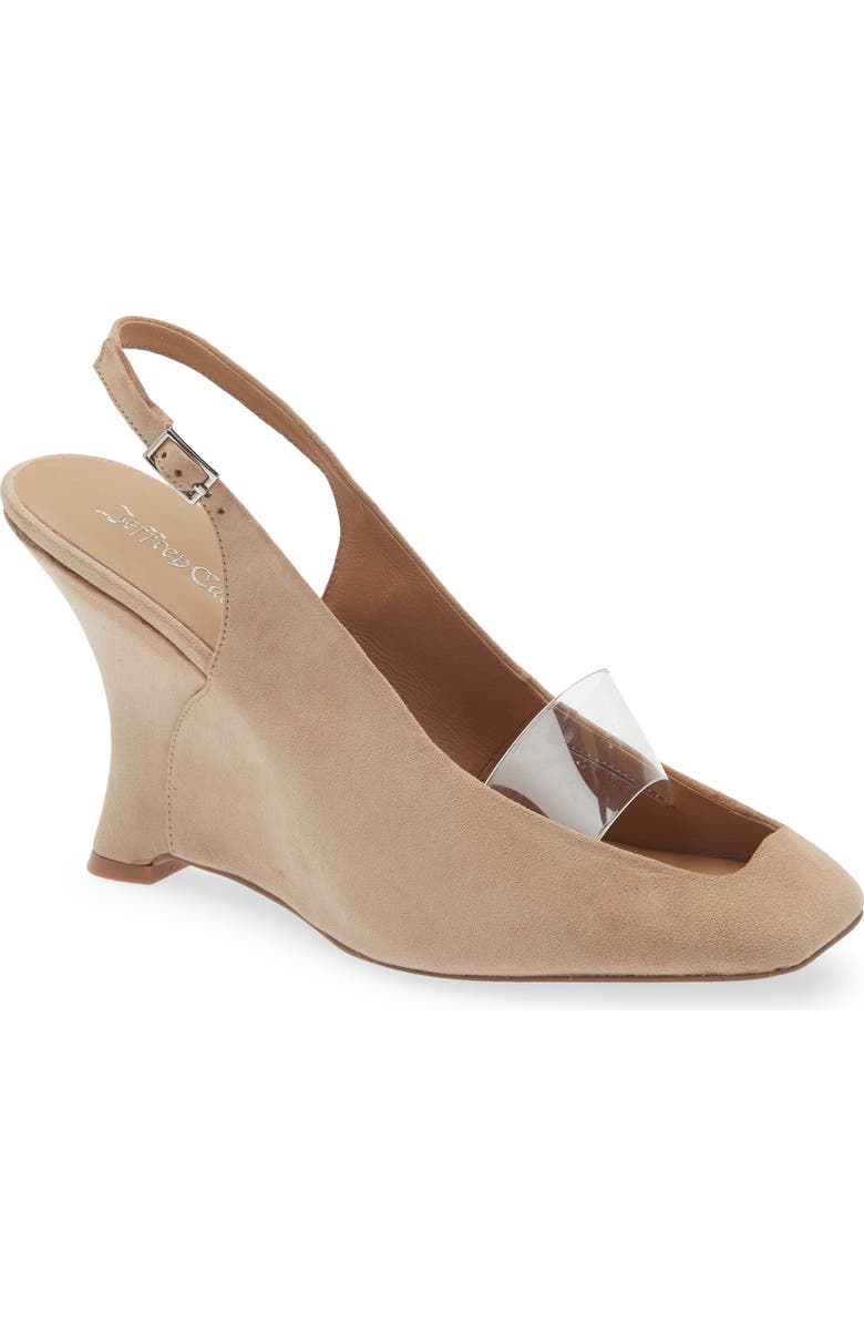 Jeffrey Campbell Nebulis Slingback Wedge Pump, Main, color, Beige Suede