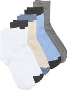 NORDSTROM RACK Assorted 5-Pack Quarter Crew Socks