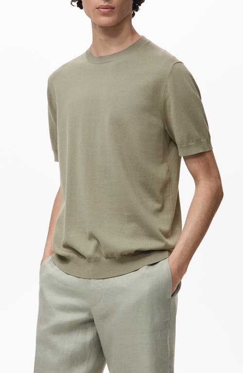 Mango Regular Fit Cotton Crewneck T-shirt In Green