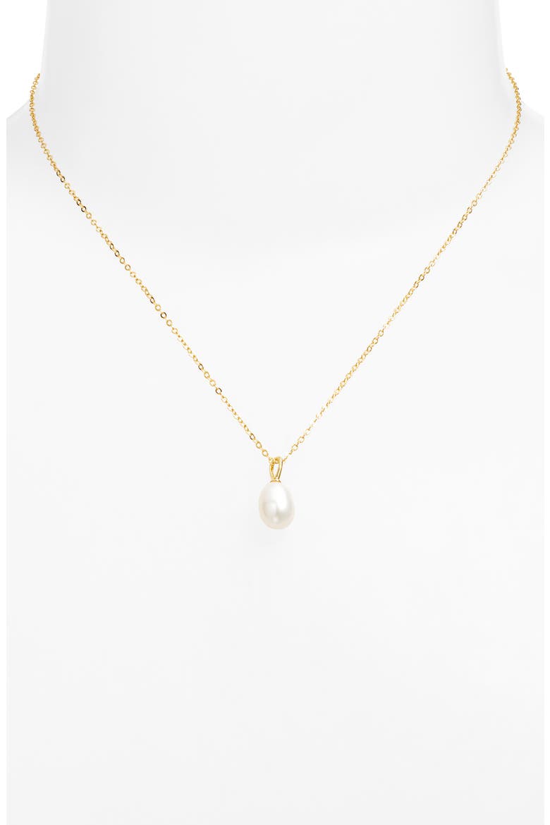 Demi Fine Freshwater Pearl Pendant Necklace, Alternate, color, WHITE- 14K GOLD PLATED