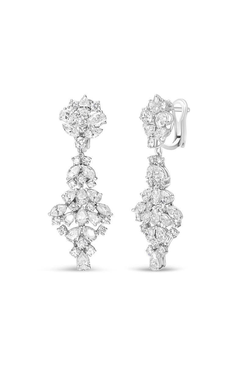 Haus of Brilliance 18K White Gold 9 1/2 Cttw Diamond Cluster Drop Dangle Earrings, Main, color, White