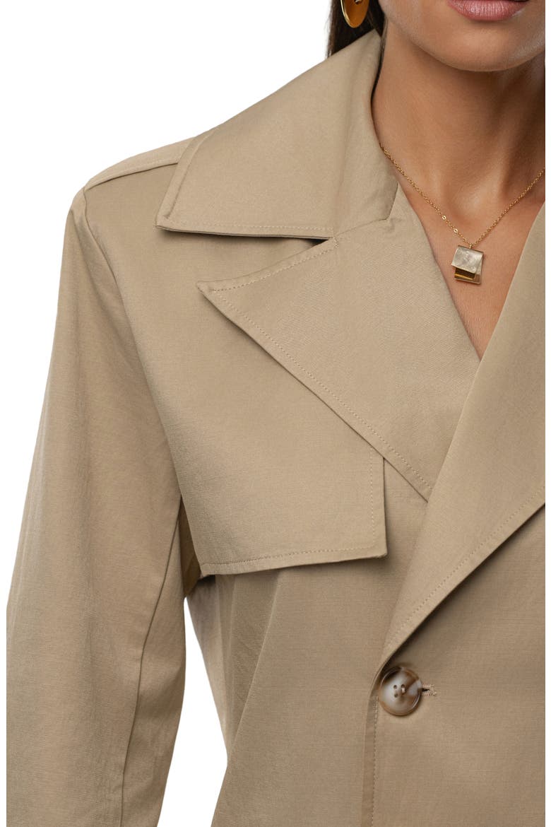 Horizons Double Breasted Trench Bodysuit, Alternate, color, BEIGE