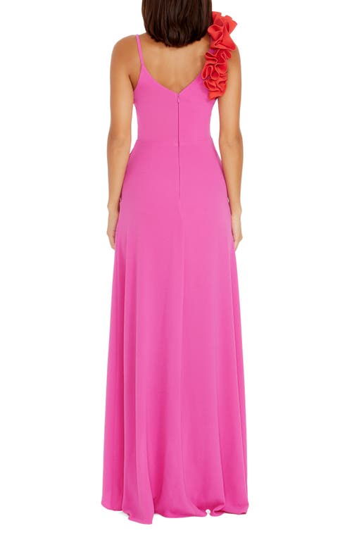 DRESS THE POPULATION DRESS THE POPULATION CAMELIA RUFFLE DETAIL GOWN 