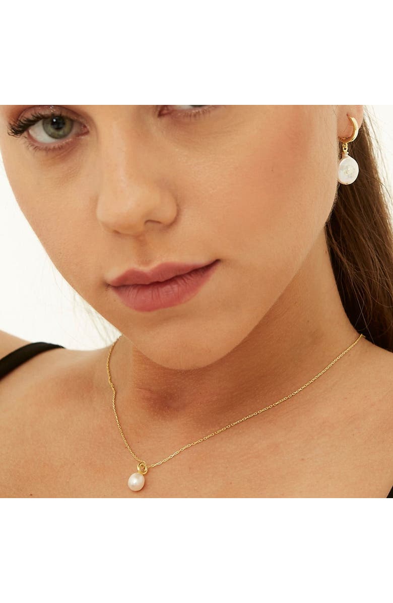 Spero London Treasures Baroque Seed Pearl Pendant Sterling Silver Necklace, Alternate, color, Gold