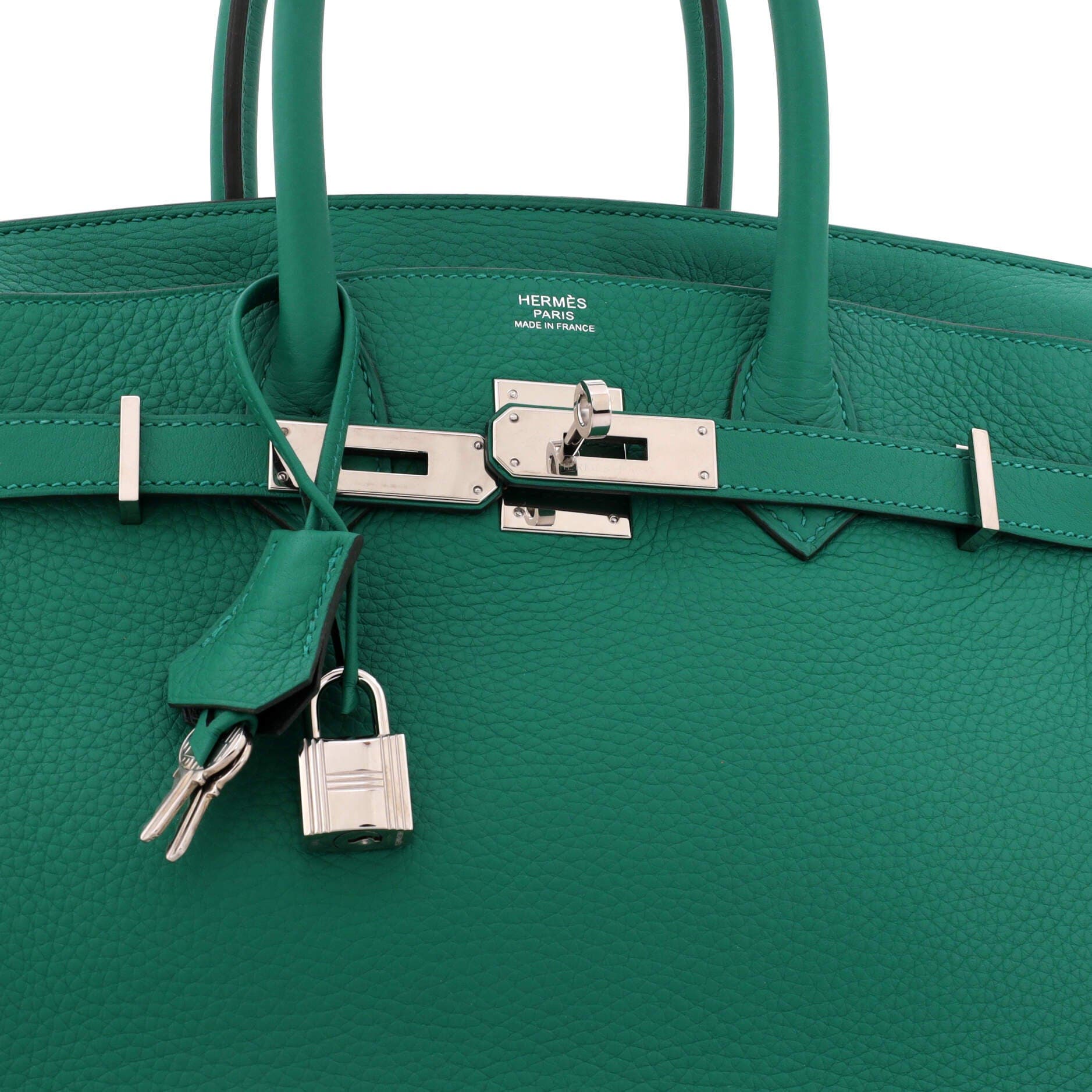Birkin Handbag Verso Clemence with Palladium Hardware 30, Alternate, color, Green