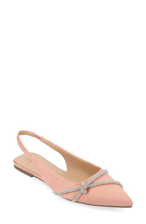 Rebbel Pavé Crystal Knot Slingback Flat