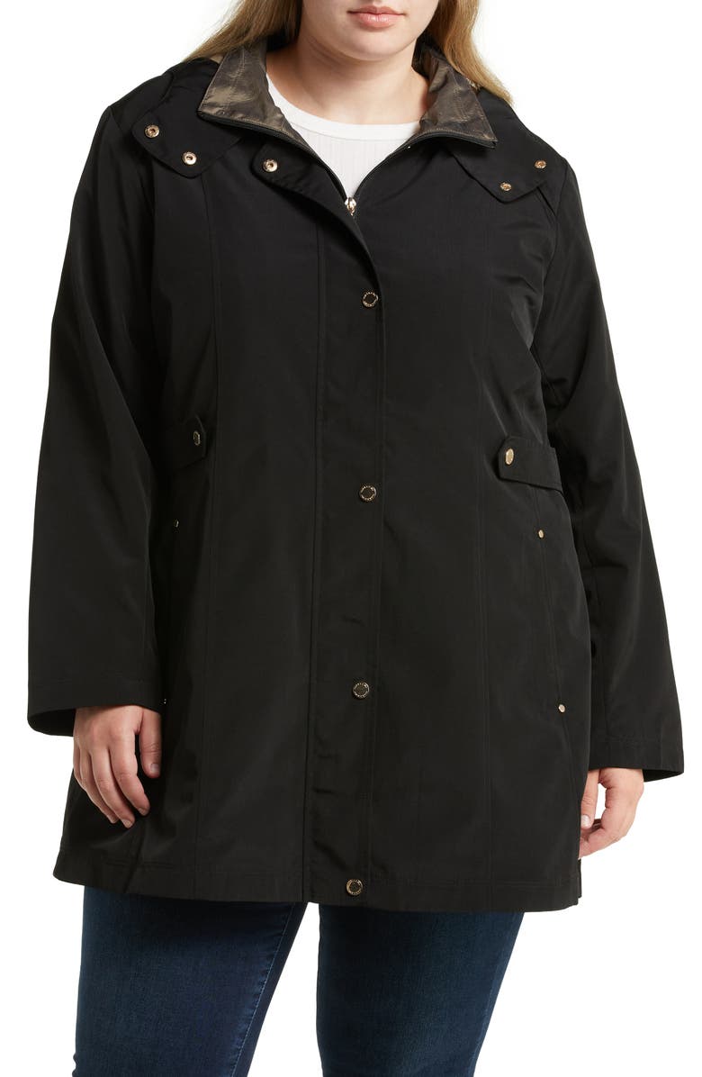 Gallery Water Resistant Rain Jacket, Alternate, color, Black