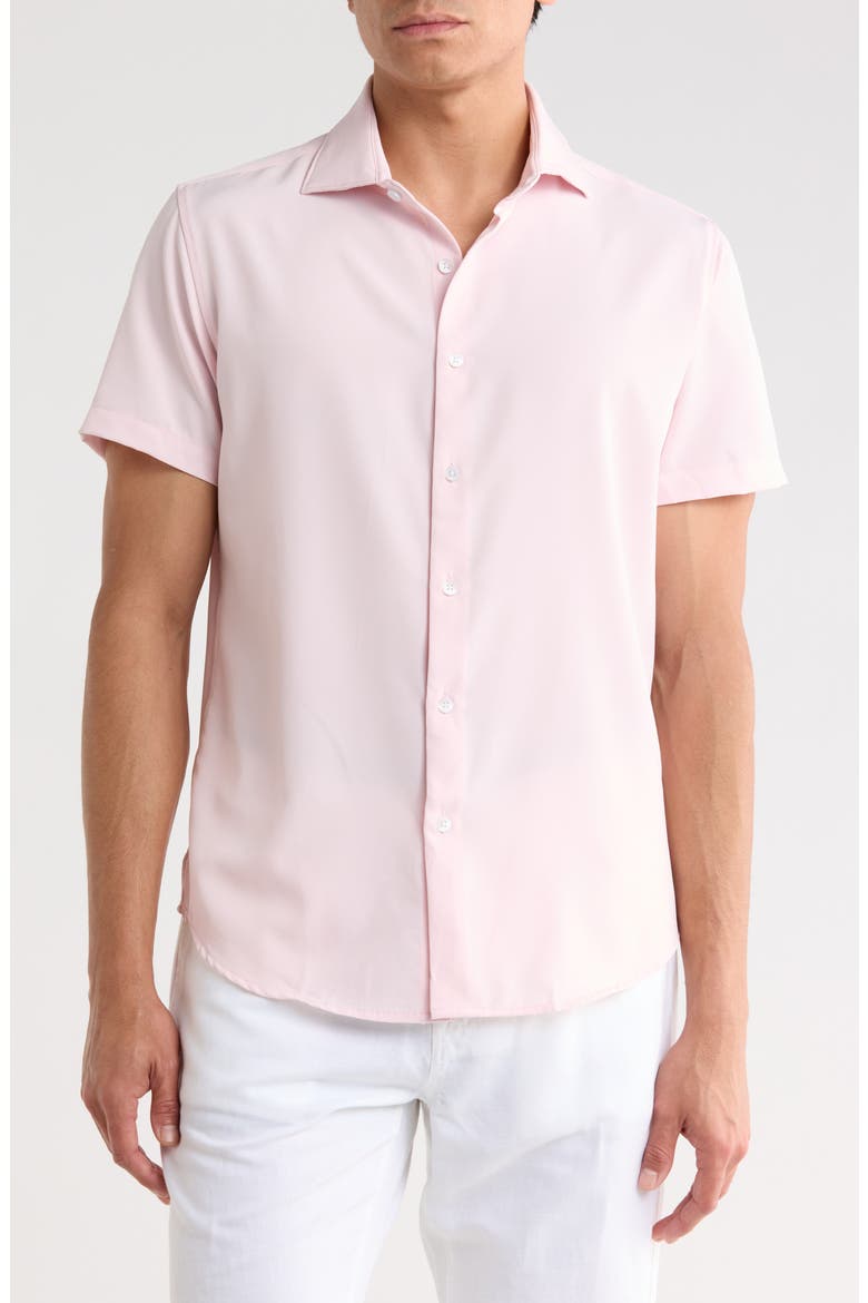 Solid Stretch Tech Shirt, Main, color, PINK