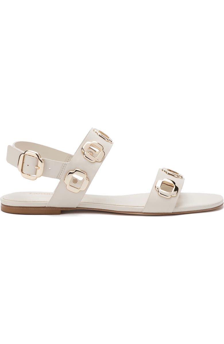 Larroudé Milan Flat Sandal, Main, color, Ivory