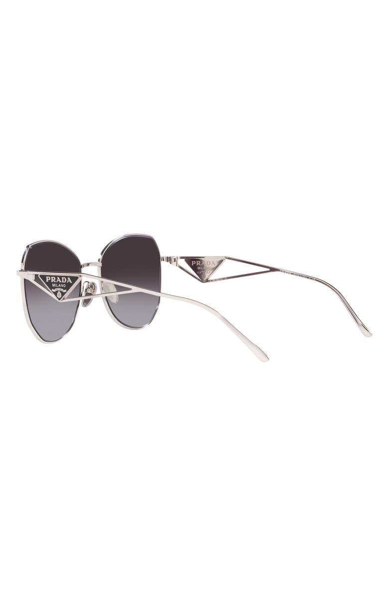 Prada 57mm Gradient Round Sunglasses, Alternate, color, Grey Gradient