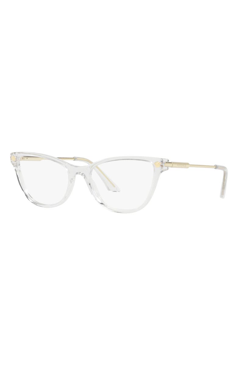 Versace 54mm Cat Eye Optical Glasses, Alternate, color, Crystal