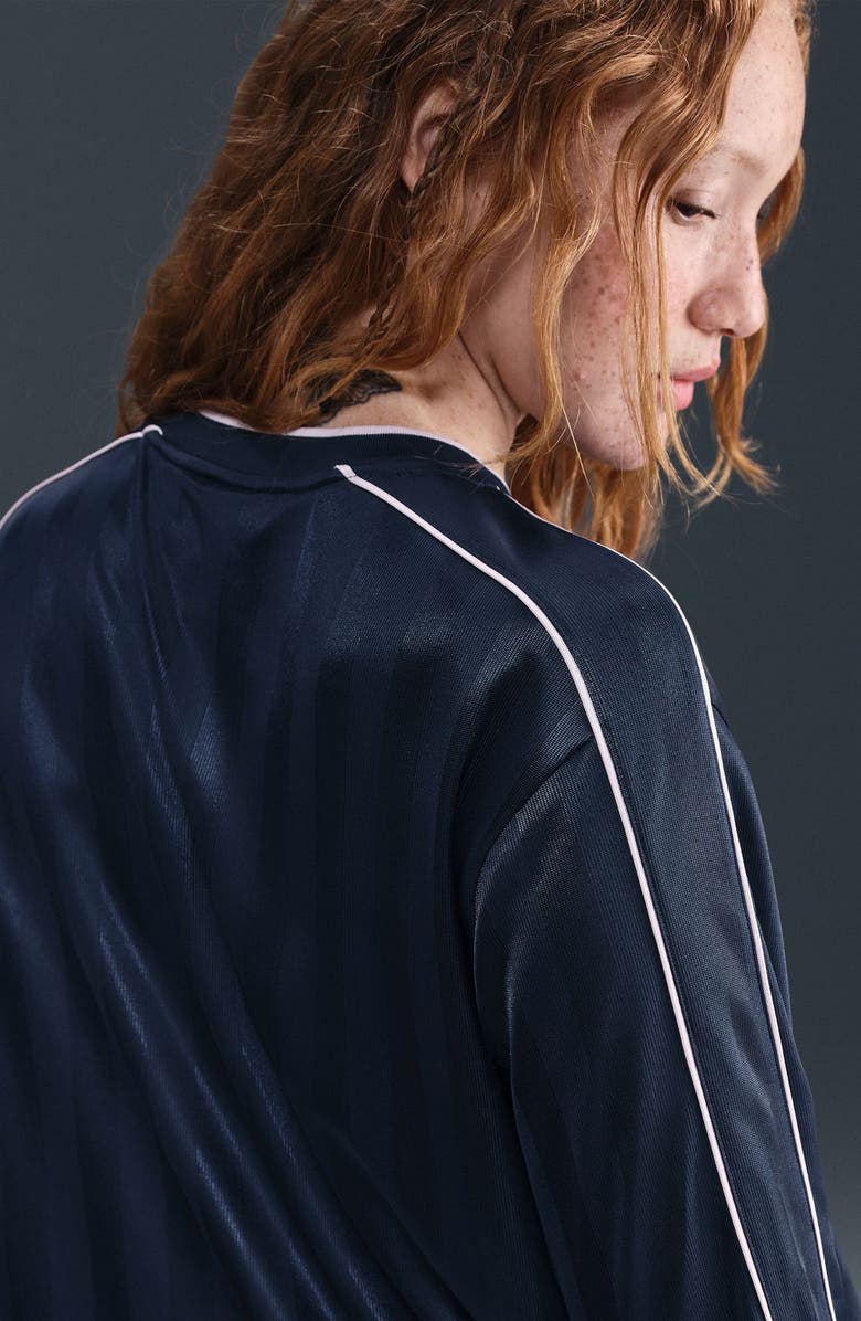 Nike Dri-FIT Oversize Printed Top, Alternate, color, Midnight Navy/ Red