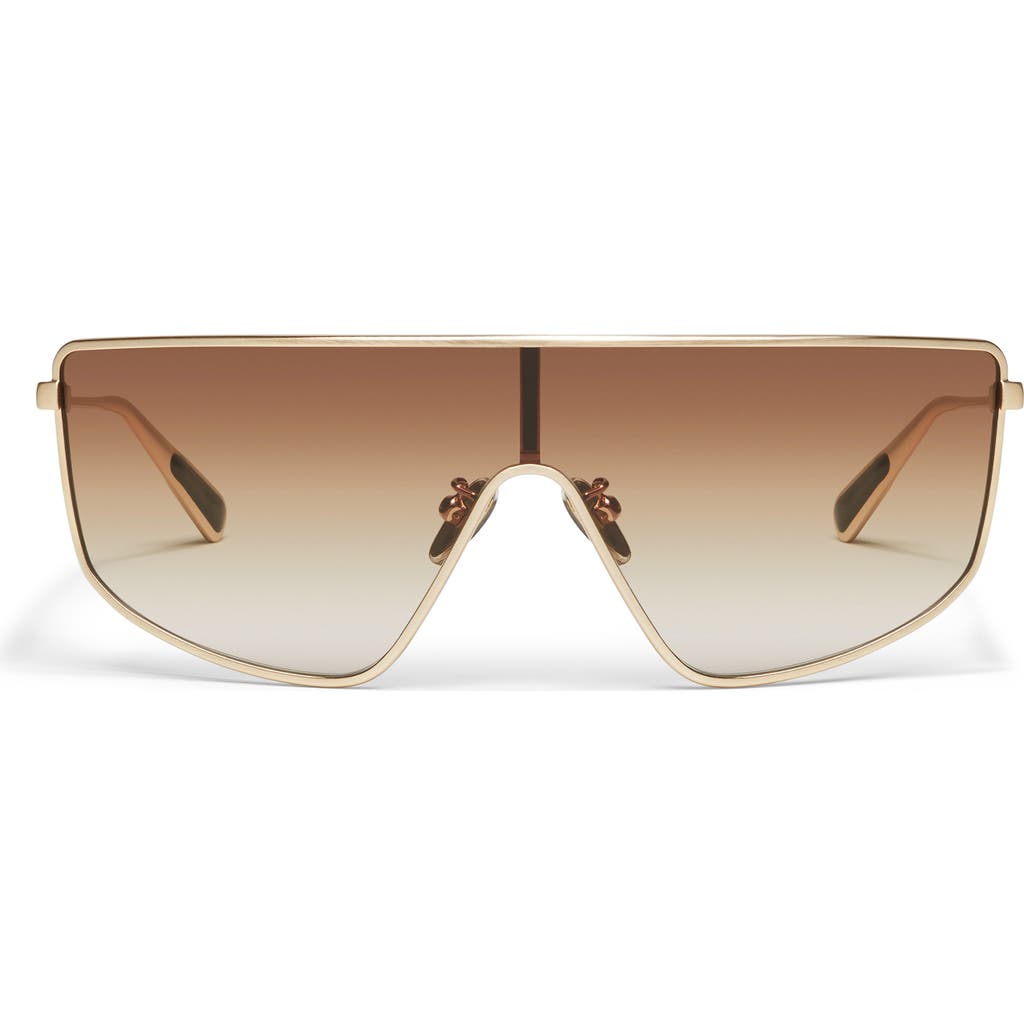 Quay Entourage 138mm Gradient Shield Sunglasses In Gold
