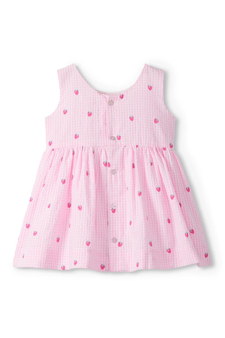 Kids' Teeny Berries Gingham Cotton Seersucker Dress, Alternate, color, PINK