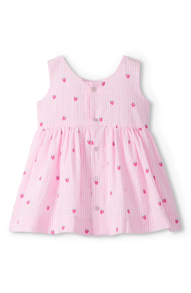Hatley Kids' Teeny Berries Gingham Cotton Seersucker Dress, Alternate, color, Pink
