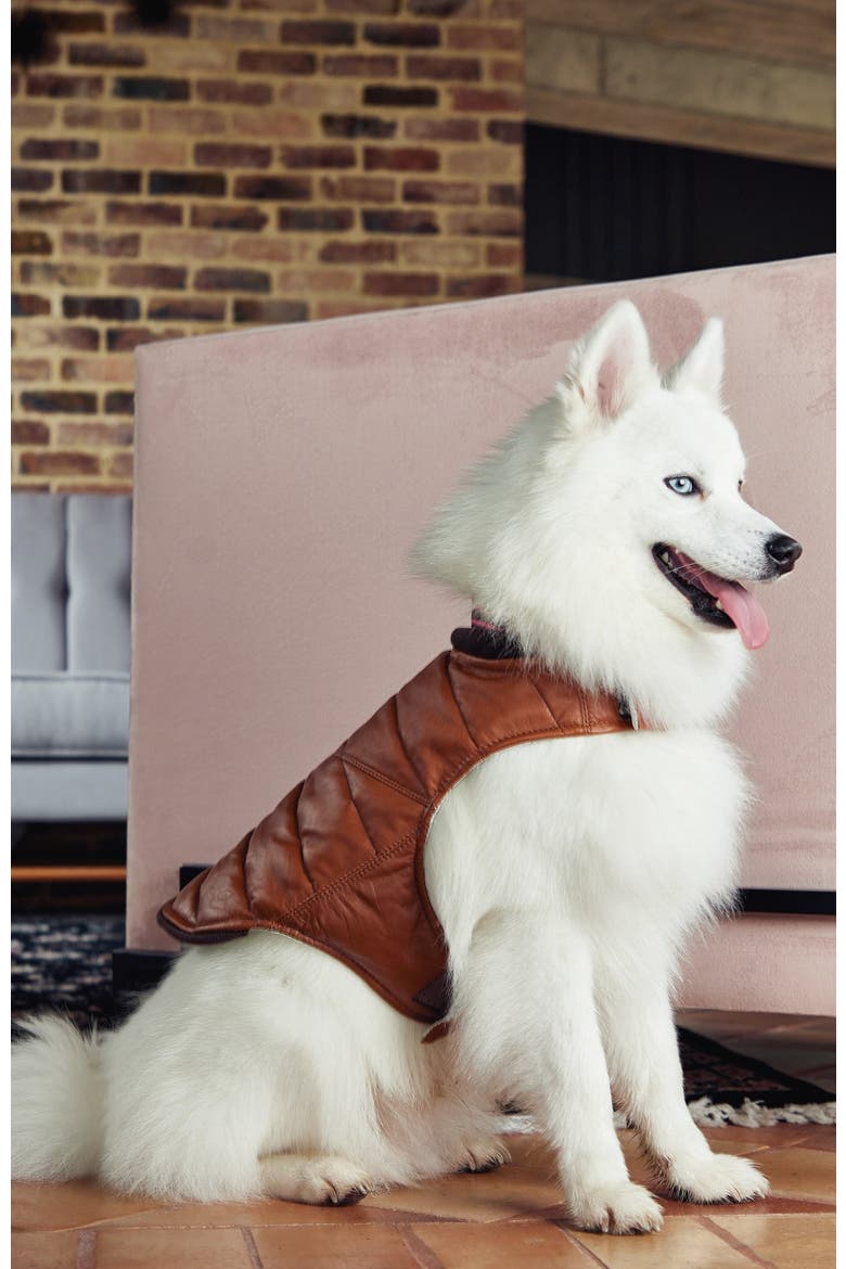 Calm Fit Leather Vest, Alternate, color, Cooper