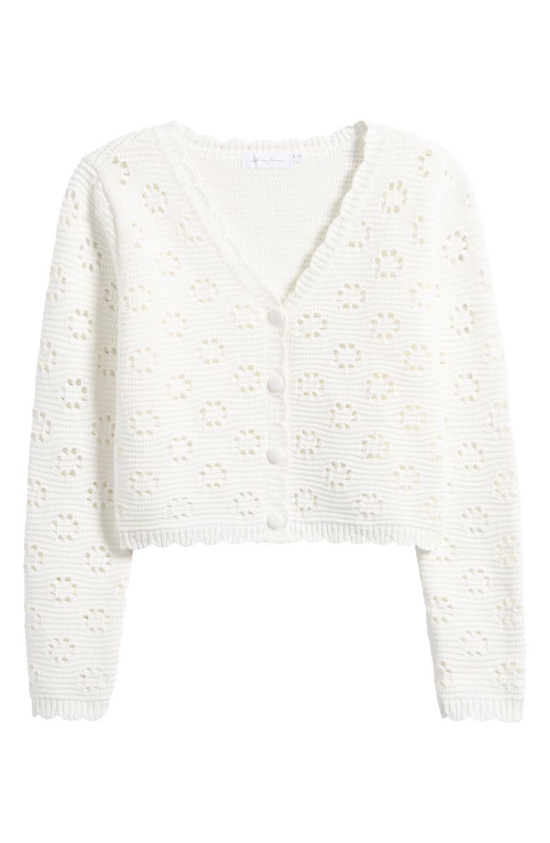 All in Favor Open Stitch Cotton Blend Cardigan, Alternate, color, Ivory