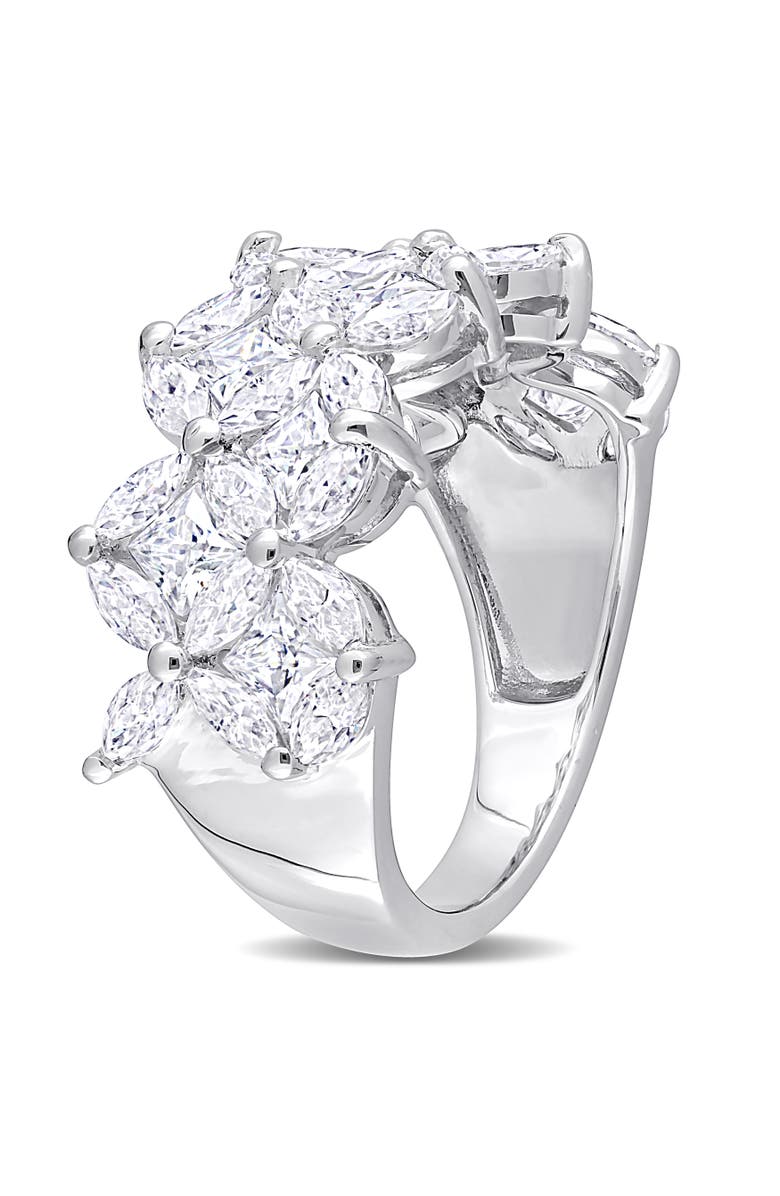 Julianna B. Moissanite Cluster Anniversary Ring Sterling Silver, Alternate, color, 