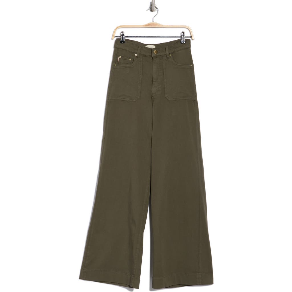 Dl1961 Hepburn High Waist Wide Leg Utility Jeans In Green