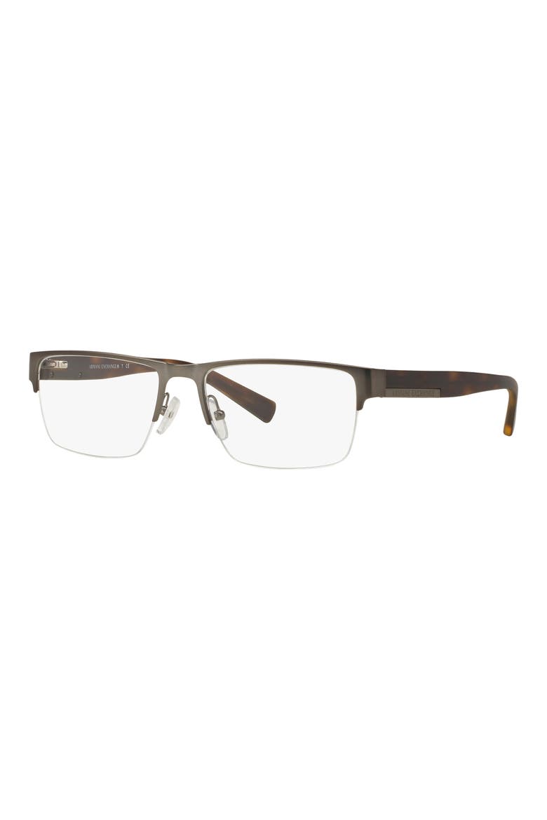 54mm Semirimless Rectangular Optical Glasses, Alternate, color, MATTE GUNMETAL