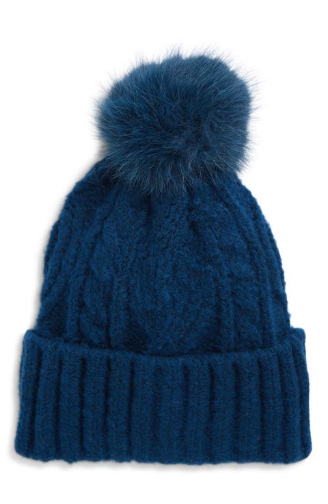 Cable Stitch Pom Beanie