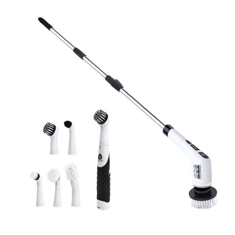 Cordless Cleaning Power Bundle - Includes Power Scrubber Brush with 7 Heads + Cordless Scrubber Cleaning Brush with 5 Heads