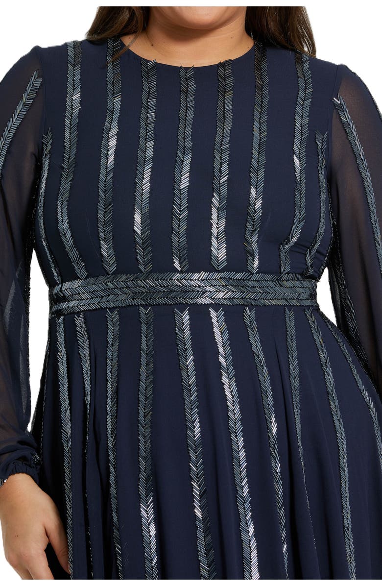 Mac Duggal Long Sheer Sleeve Beaded Dress, Alternate, color, 