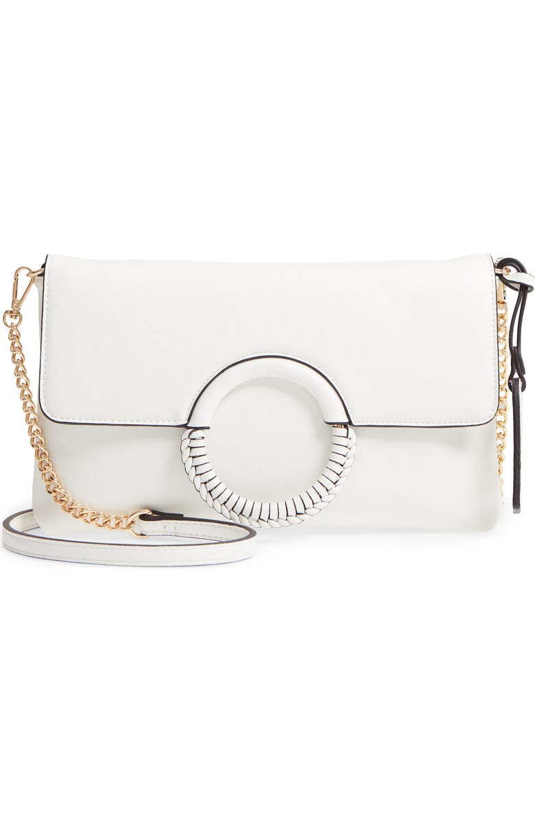 Sole Society Faux Leather Clutch, Main, color,